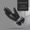 Women's Windproof Fleece-Lined Touchscreen Leather Gloves - Warm for Autumn & Winter, Ideal for Cycling & Driving