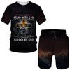 Новинка 2023 года, 3D винтажный костюм с узором в индийском стиле, 4XL, большой размер, топы и шорты с короткими рукавами, летний повседневный свободный комплект из двух предметов