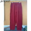 BITCED Women's Fashion Casual Solid Color Print Pants & Capris