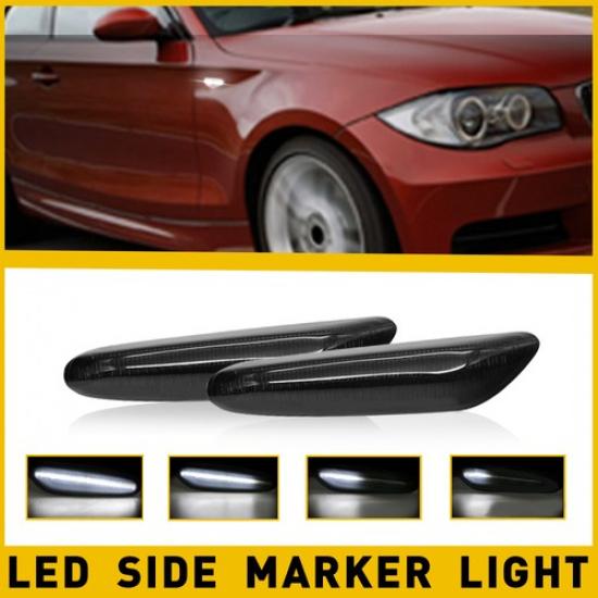 Smoked LED Side Marker Light Signal Turn Sequential for BMW X1 X3 325i 328i 335i