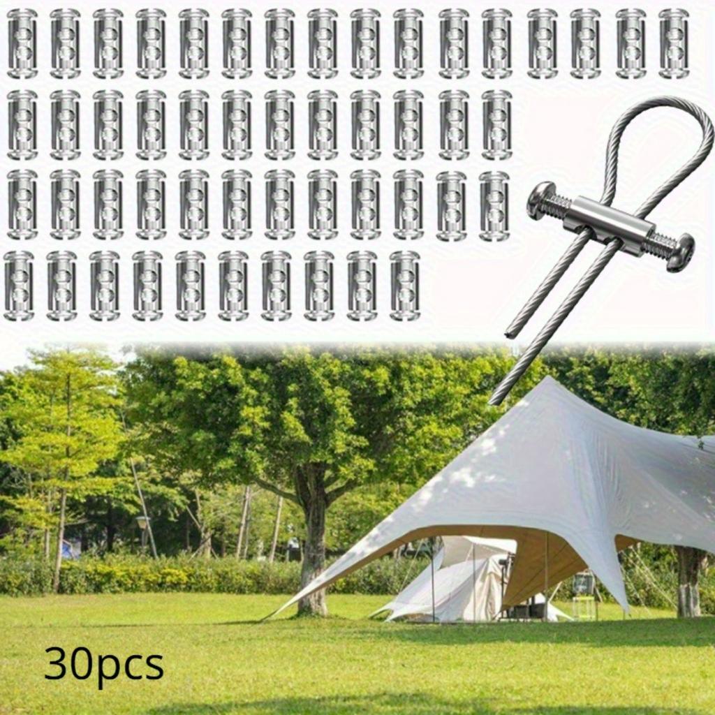 30 шт. зажимов для троса из нержавеющей стали с винтами - аксессуары для обжимного кольца с двумя отверстиями, регулируемые и многоразовые, идеально подходят для стали 1-2,5 мм