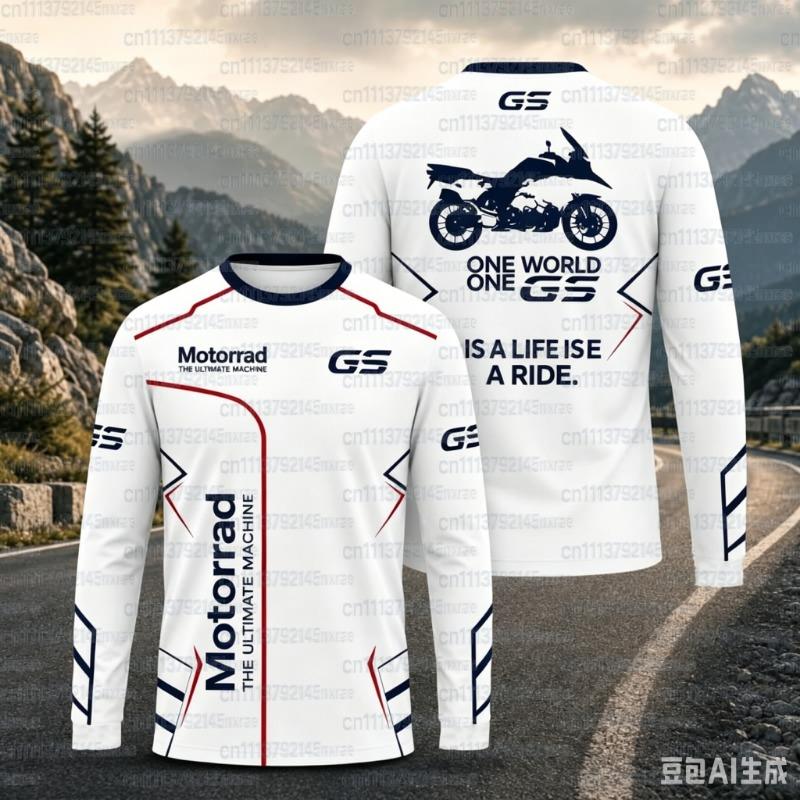 2026 Men's GS Motorcycle Adventure Long Sleeve T-Shirt Breathable Moto Jersey for Biker Riding Tee Family Match 2026