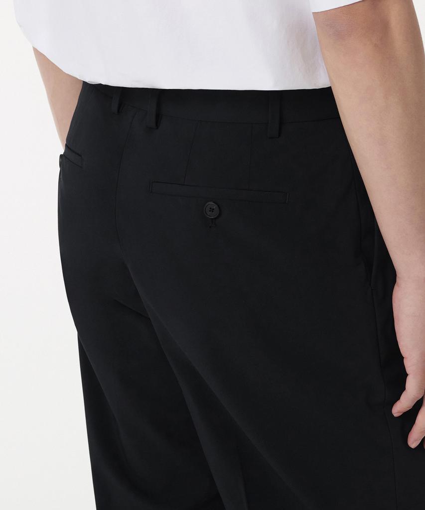 MUSINSA STANDARD [Cooltandard] Wide Hidden Banding Slacks [Black]