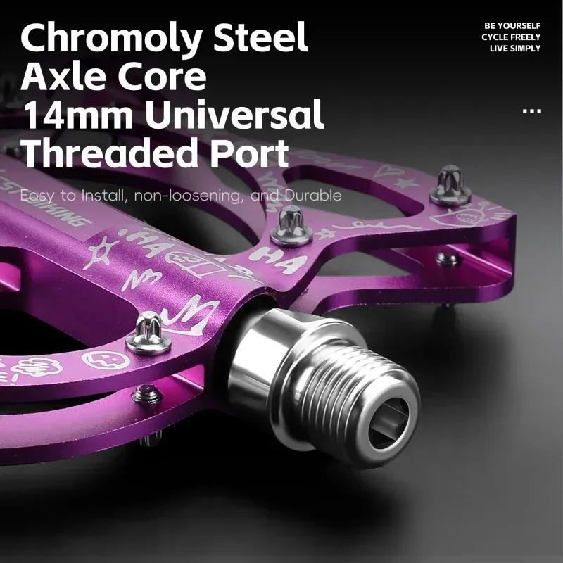 WEST BIKING Bicycle Pedals 3 Bearing Cat Shaped MTB Road Bike Pedals Flat Platform Seal Bearings Cycling Pedals Bike Accessories