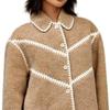 UGG SS25 Однобортная куртка с длинным рукавом в стиле колор-блок для женщин куртки Бежевый Серый 1167382