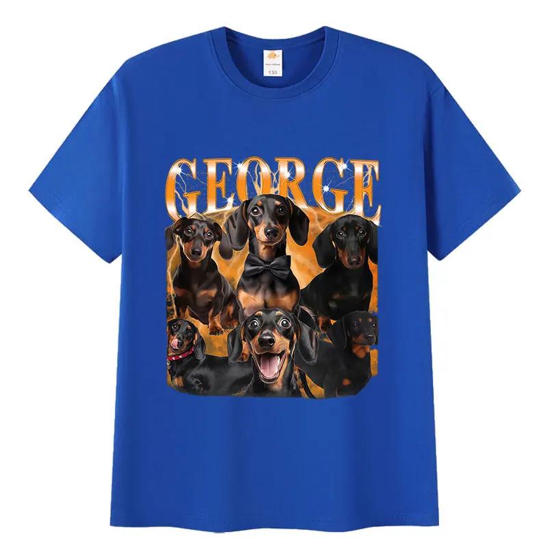 Мужская футболка с забавным мемом про собаку George, повседневная модная хлопковая футболка с коротким рукавом, унисекс, винтажная, высококачественная хлопковая футболка
