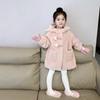 Girls Plush Coat Autumn And Winter 2024 New Foreign Style Children's Fleece-lined Hooded Top Baby Sweater Winter