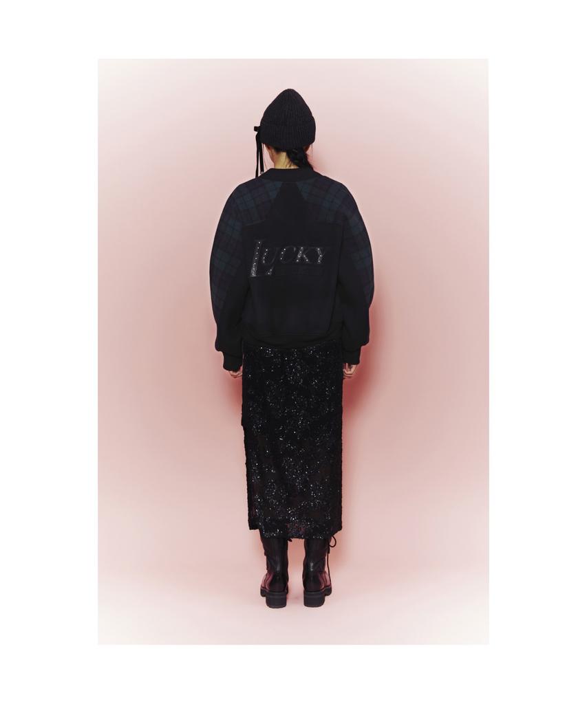 LUCKY CHOUETTE [Holiday Edition] Spangle Long Banded Waist Skirt (Under Skirt Set) (Black) Lfkas25040Bkx