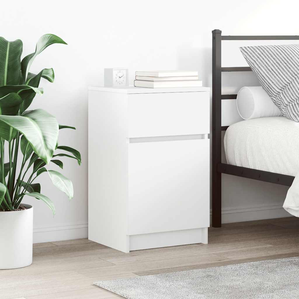 Nightstand White 39x35x65 cm Engineered Wood