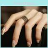 Vintage Inspired Adjustable Geometric Beaded Open Ring With Elegant Lace Details For Women
