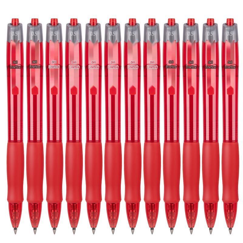 Deli S08 Ultra Smooth Retractable Gel Pens, 12-Pack
