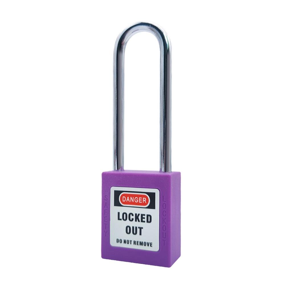 76mm Red Nylon Long Shackle Key Operated Durable Safety Padlock Lockout Tagout Security OSHA Loto Locks OEM Supplier