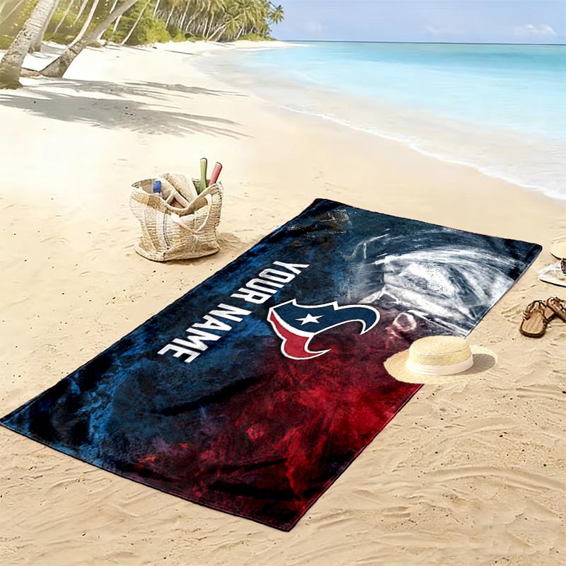 Houston Texans Print Beach Towel, Large Soft Quick Dry Towel for Beach Camping Swimming
