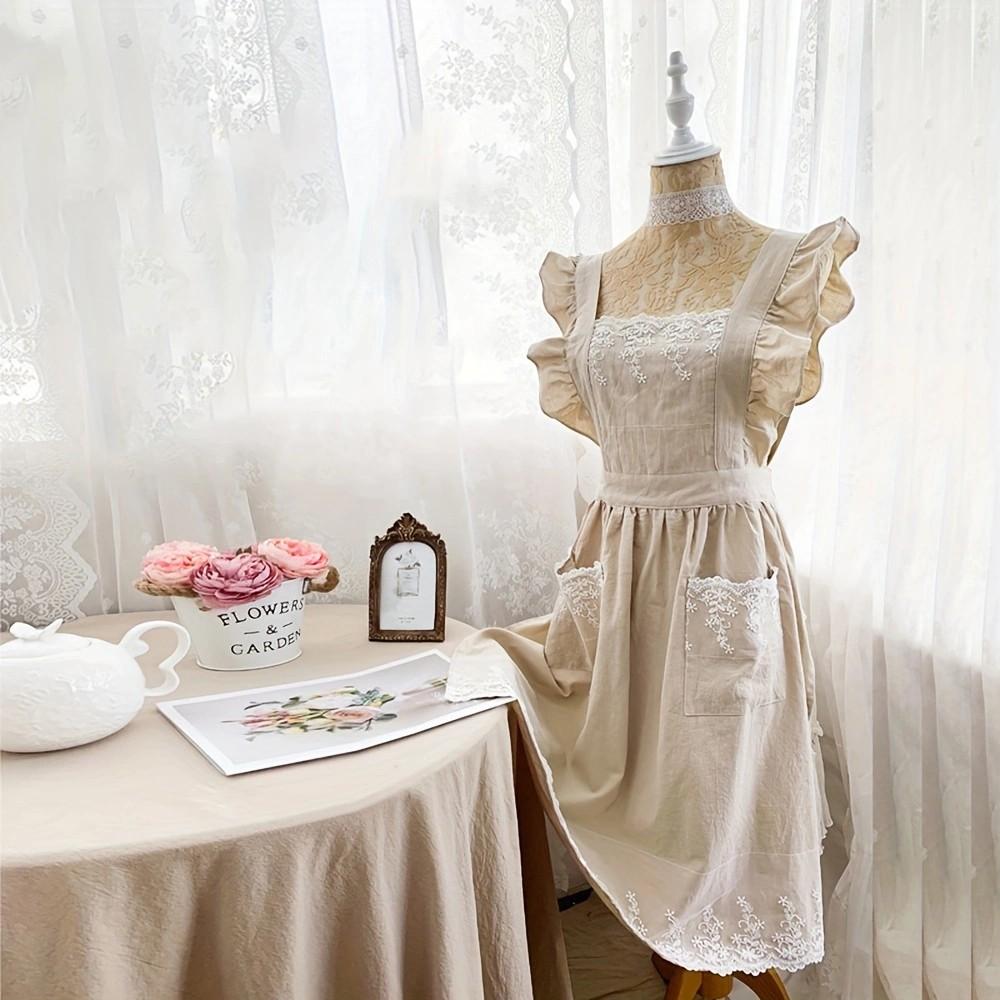 1 шт. Фартук из чистого хлопка для дома, цветочный дизайн, японский стиль, садовый комбинезон, принцесса, женский, на все тело, для цветочного магазина, лето