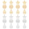 24Pcs 3 Style 201 Stainless Steel Pendants Laser Cut Teardrop & Star & Flat Round Golden & Stainless Steel Color 15.5~19x11.5~15.5x1mm