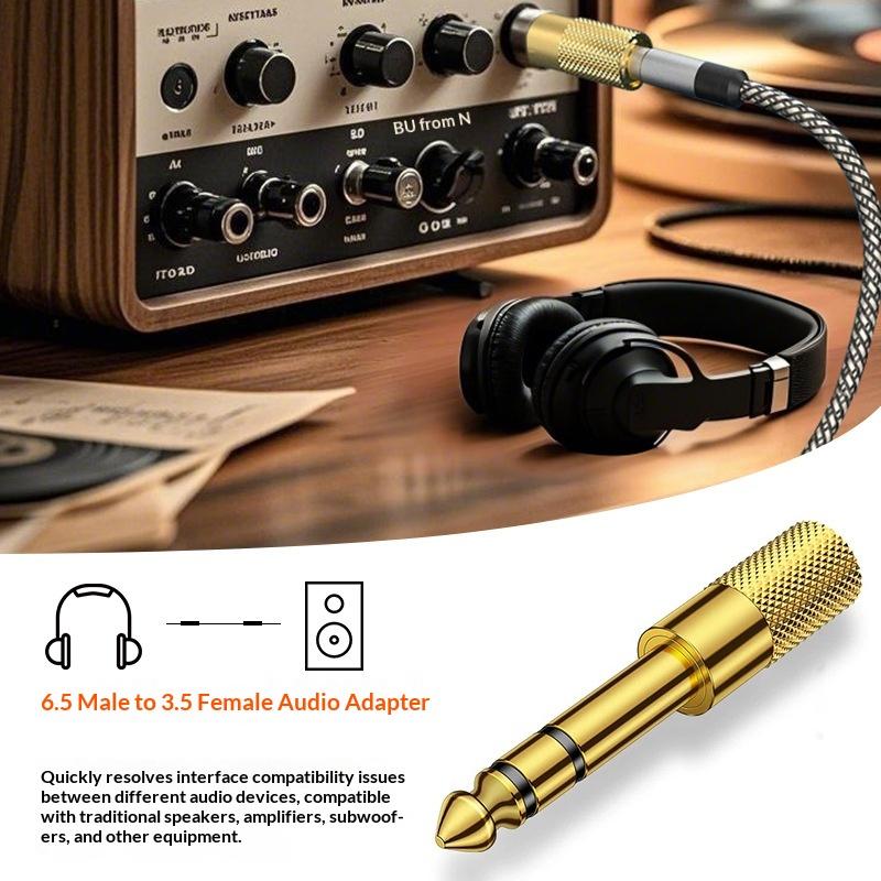 1/2Set 6.5Mm To 3.5Mm And 3.5Mm To 6.5Mm Audio Adapter Set 1/4-Inch To 1/8-Inch And 1/8-Inch To 1/4-Inch Suitable For Headphone