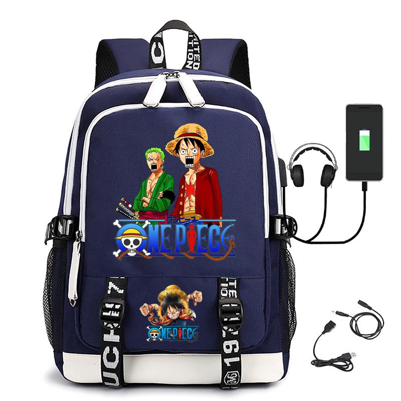 Хит продаж Рюкзак ONE PIECE Луффи с USB-зарядкой, большая вместимость