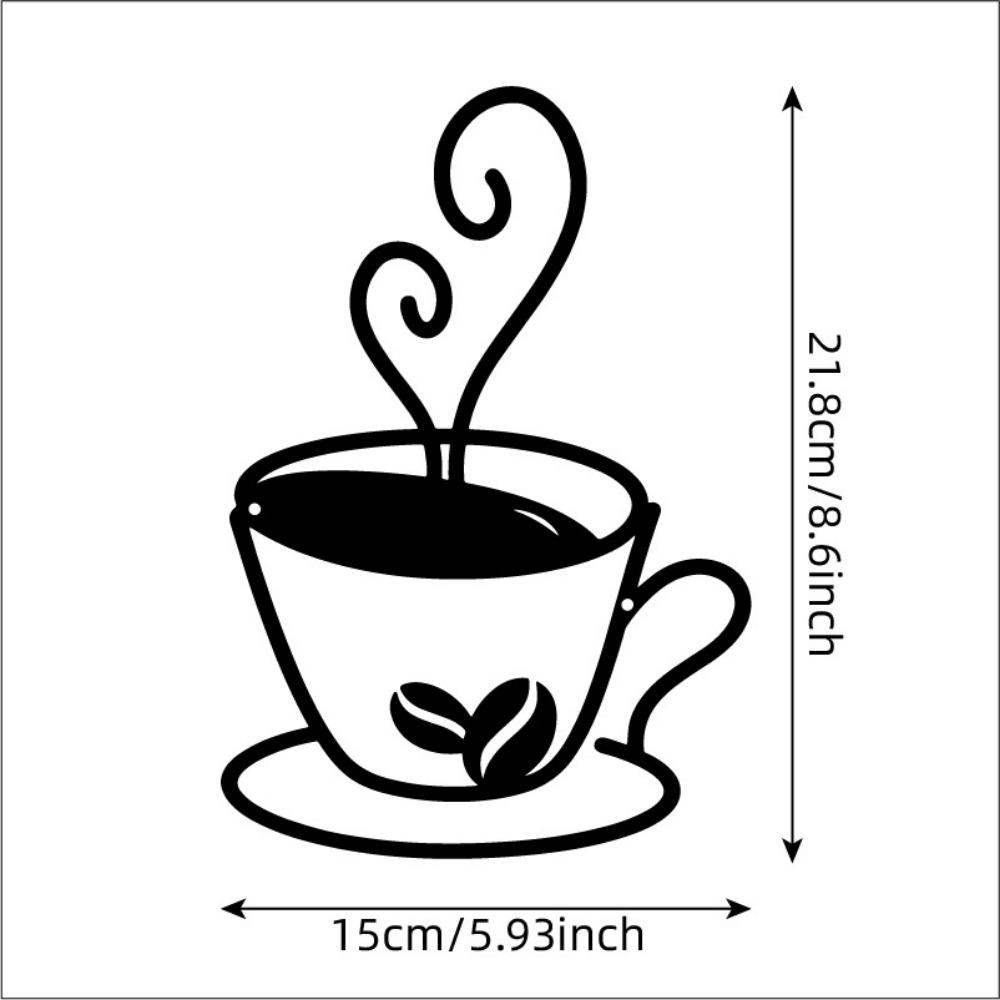 Coffee Cup Coffee Cup Wall-mounted Decoration Black Interior Wall Decorations for Milk Tea Shop