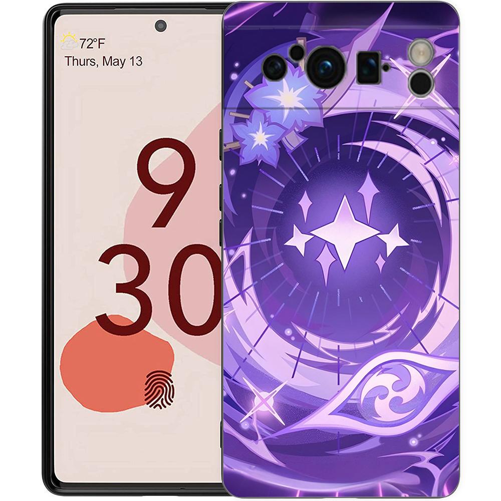Luxury Phone Case For Google Pixel 10 9 8 9A 8A 7 7A 6 Pro XL 6A 5G Black Soft Back TPU Cover Raiden Shogun Genshin Impact