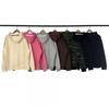 Mens Hooded Tracksuit Set Foam Print Lettering Loose Fit Fleece Lined Casual Sportswear 2025