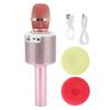 2 In 1 Bluetooth Wireless Speaker Handheld Microphone with LED Light for Home Karaoke LivePink