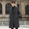 Autumn and Winter Men's Double-sided Wool Woolen Coat Medium and Long Non-cashmere Knee-length Thickened Coat