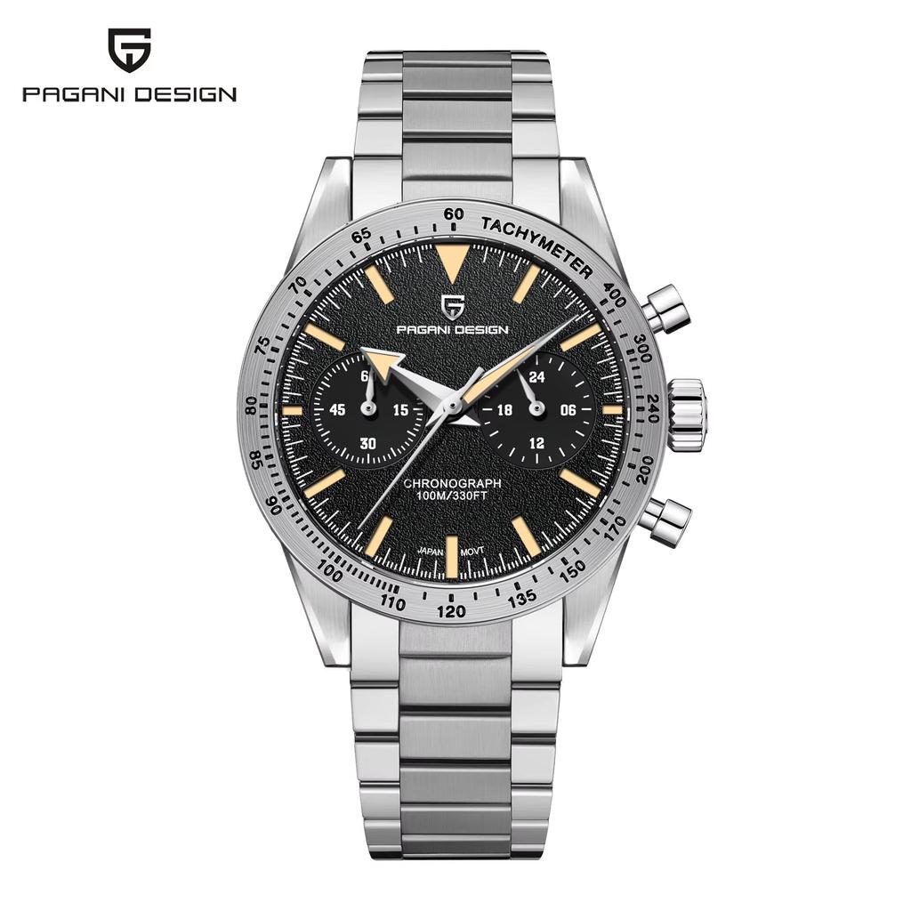 Men's Watch PAGANI DESIGN Luxury Quartz Wristwatch VK64 Speed Sports Chronograph Watch For Man AR Sapphire Mirror Leather strap