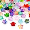 20/50/100pcs Glass Material Mixed Colors Star Glass Beads Creative Star Decorative Beads Colorful Interval Beads DIY Bracelet Necklace Earrings Key