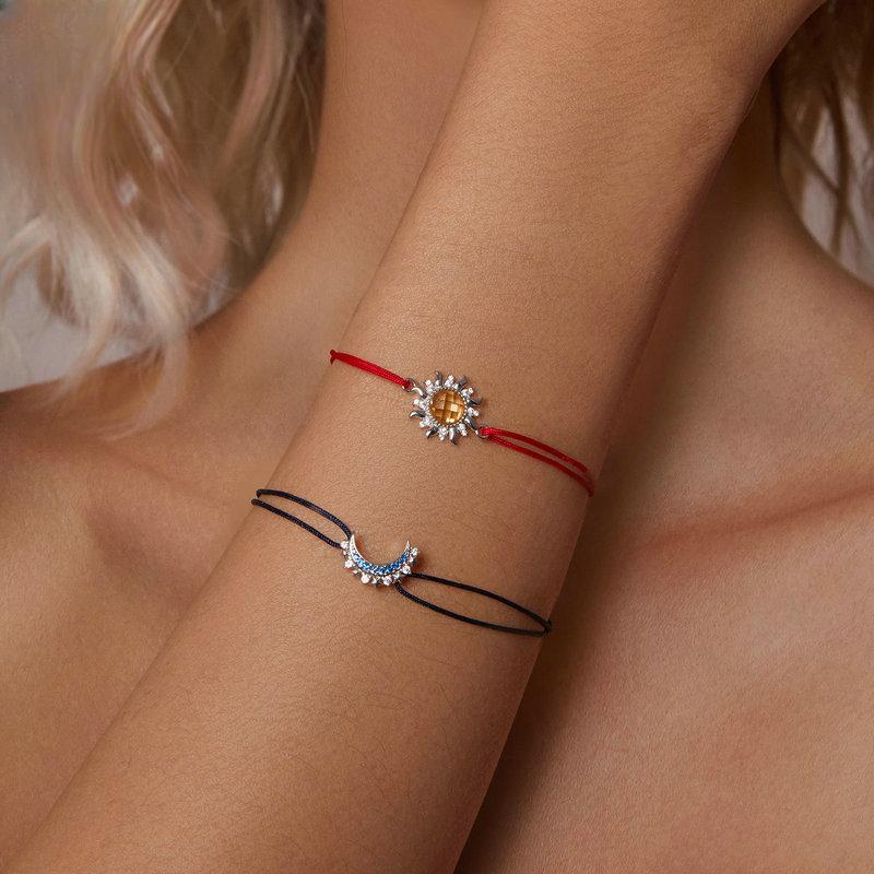 Original Sun and Moon Couple Bracelet, Romantic and Warm S925 Sterling Silver Sun and Moon Bracelet Jewelry Bracelet