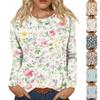 Women's Fashion Casual Long Sleeve  Print Round Neck Top