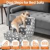 Pet Bedside Stairs 3 Steps Dog Ramp with Removable Washable Cover and Nonslip Bottom Star Pattern Cat Dog Pedals Pet Supplies