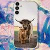 Animal Highland Cattle Cow Phone Case For Samsung S24,S25,S30,S23,S21,S22,S20,S10,5G,FE,lite,PIus,Ultra Clear Transparent Cover