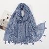 Korean Version of Xiaoxiang Style Cotton and Linen Hand-definition Fringe Scarf for Women  Fashionable  Casual Versatile and Warm Scarf Shawl