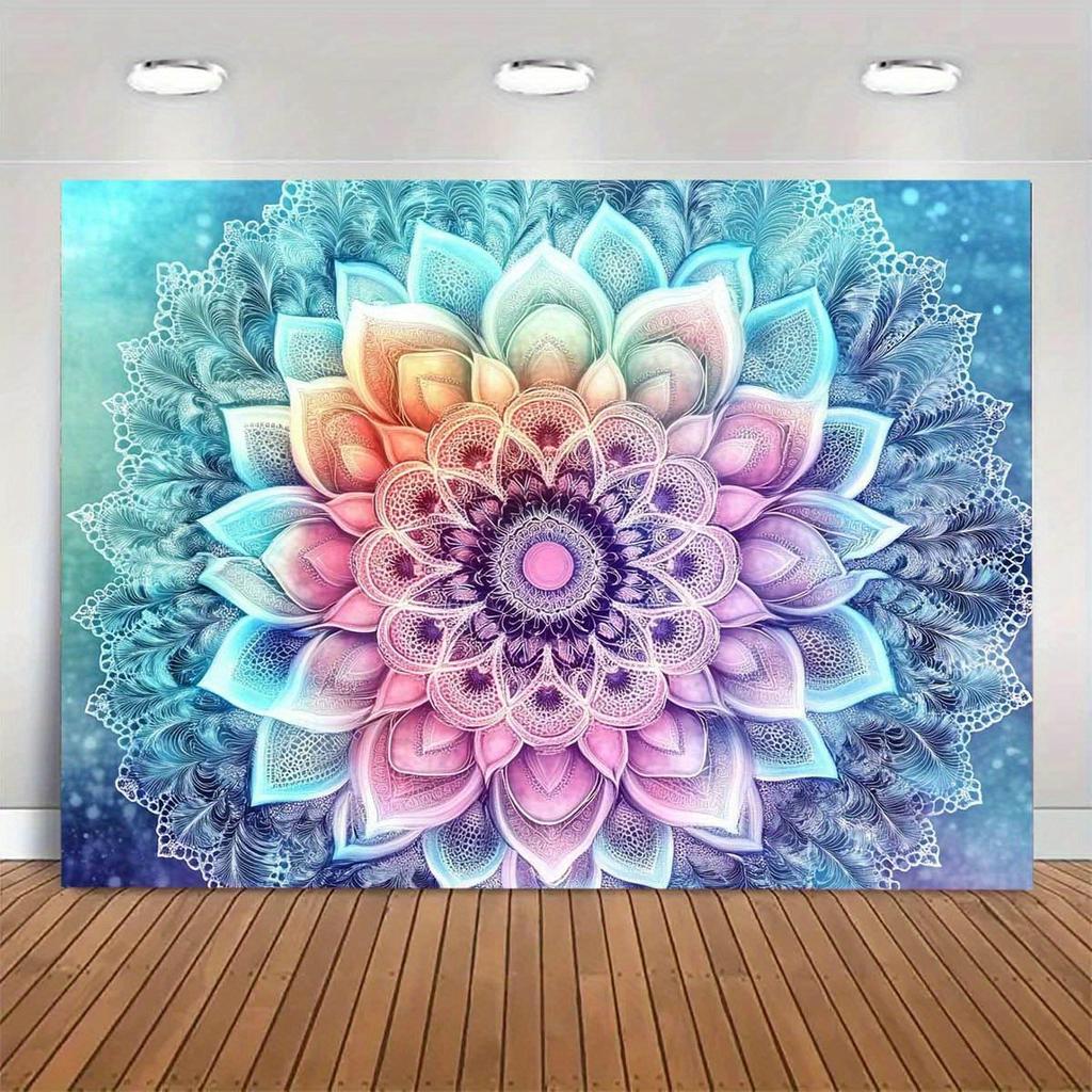 Large Mandala Flower Tapestry Wall Hanging Bohemian Boho Decor Mural Art Abstract Floral Living Room Bedroom Home Accent Textile