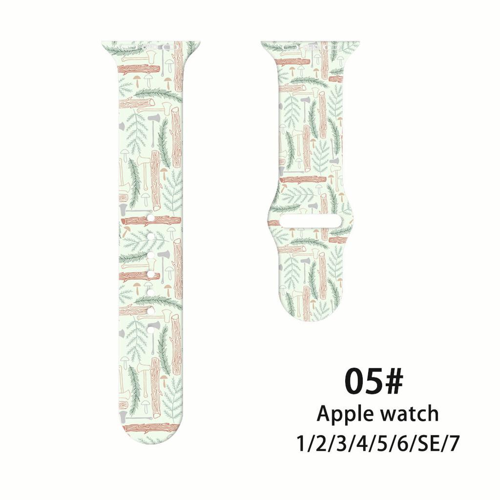 Ремешок Fresh Mori Printed Strap для Apple Watch S10 - мягкий силиконовый спортивный креативный сменный ремешок для iWatch 10/9/8/7/6/5/4/3/2/1/Se/Ultra/Ultra2 49 мм