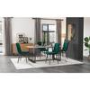 Chaise de salle à manger - MUVOE - Lot de 4 - Velours vert foncé - Design contemporain - Structure en métal