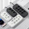 2M EU Plug Электрический удлинитель Розетки переменного тока 4 USB 1 Type C Быстрая зарядка Сетевой фильтр Адаптер Многоконтактный удлинитель