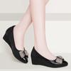 Soft Leather Shoes Flat Wedge Heel Non-slip Women's Shoes Autumn New Shallow Casual Bow Women's Single Shoes