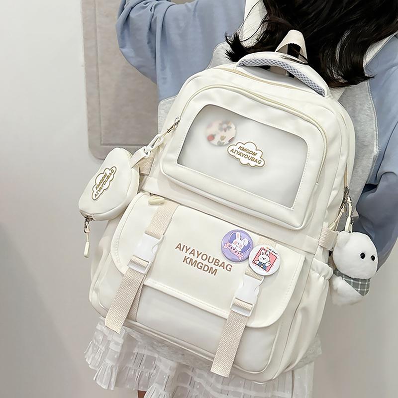 Новый рюкзак Dopamine Girl большой вместимости, многослойный, для студентов, облегчающий нагрузку, школьный рюкзак, кампусный стиль, простой однотонный рюкзак