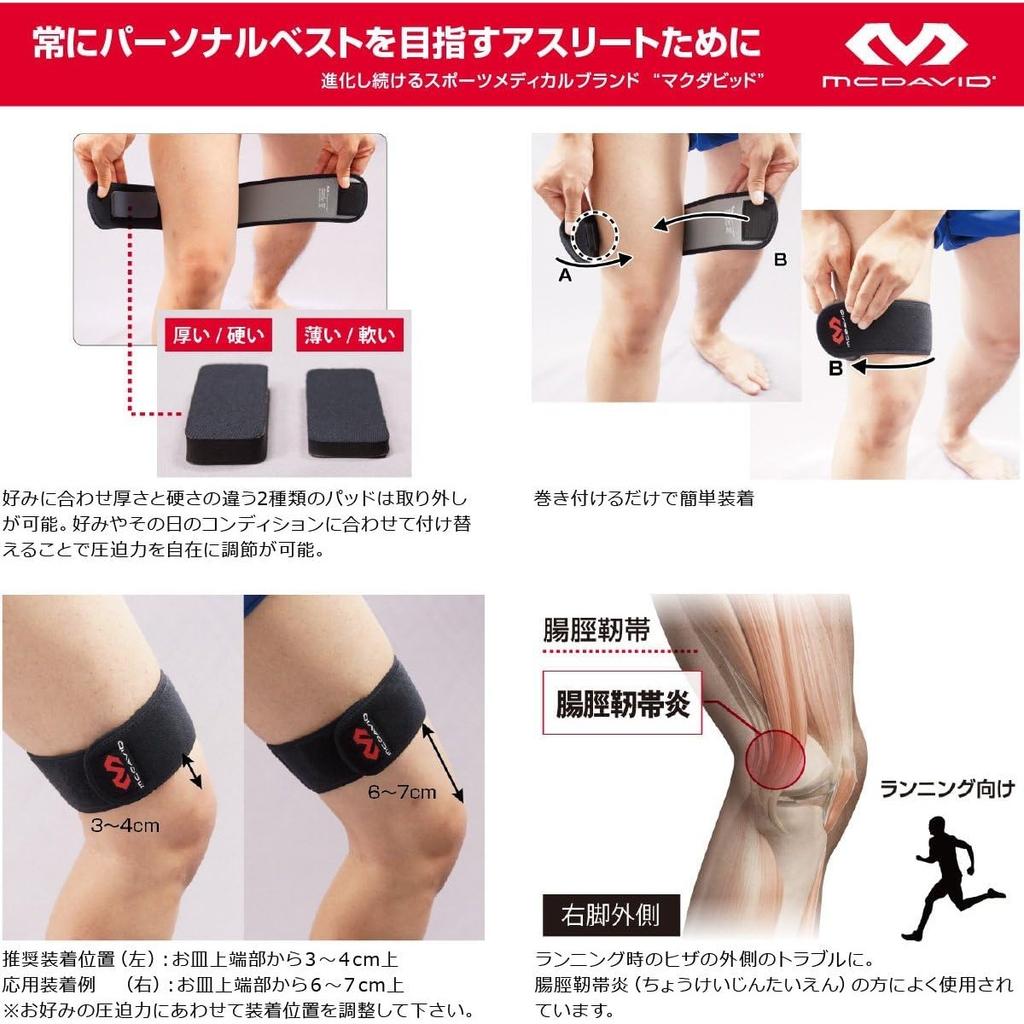 [Official] Tokyo Yakult Swallows' Tetsuto Yamada's Favorite Brand: McDavid Running Knee Band, Ambidextrous, Black, Medium Support, Knee Support Pad