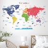 BASHOM Big World Map Wall Sticker Deco Kindergarten Nursery Room DIY Wall Transfer Sticker Wall Art Sticker Boys Girls Kids Bathroom Decoration Vinyl