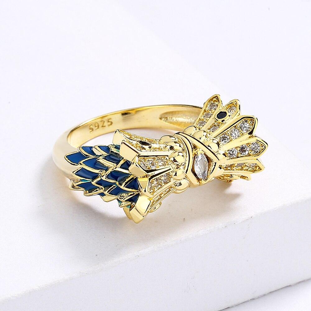 Unique Ring  for Women's Creative Owl Shape Women's Ring Couple Ring Fashion Handmade Enamel Jewelry Party Ring Couple Rings