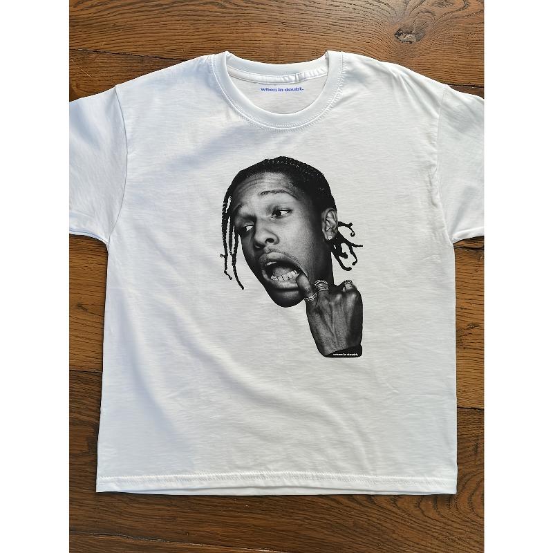 New Gift Modern Fit Asap Tshirt With Iconic Slogan Print Thick Short Sleeves Casual Pattern
