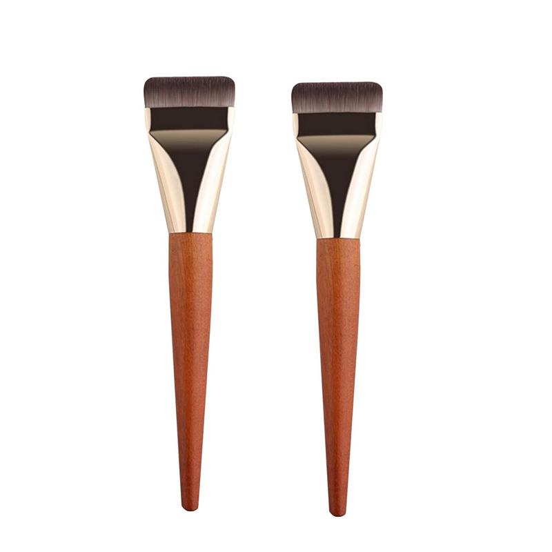 2pcs Ultra Thin Foundation Brush Soft Hair Ace Contour Brush Wooden Handle Make Up Brush Blending Foundation Brushes Makeup Tool