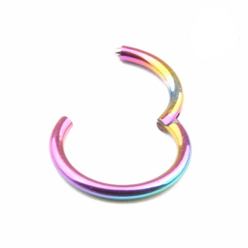 G23 Титан 14 г/16 г шарнирное сегментное кольцо для носа, кликер для сосков, ушной хрящ, спираль для козелка, губы, пирсинг тела