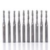 10pcs 3.175x12mm Carbide Ball End CNC Router Bits 2 Flute Spiral Milliing Cutter