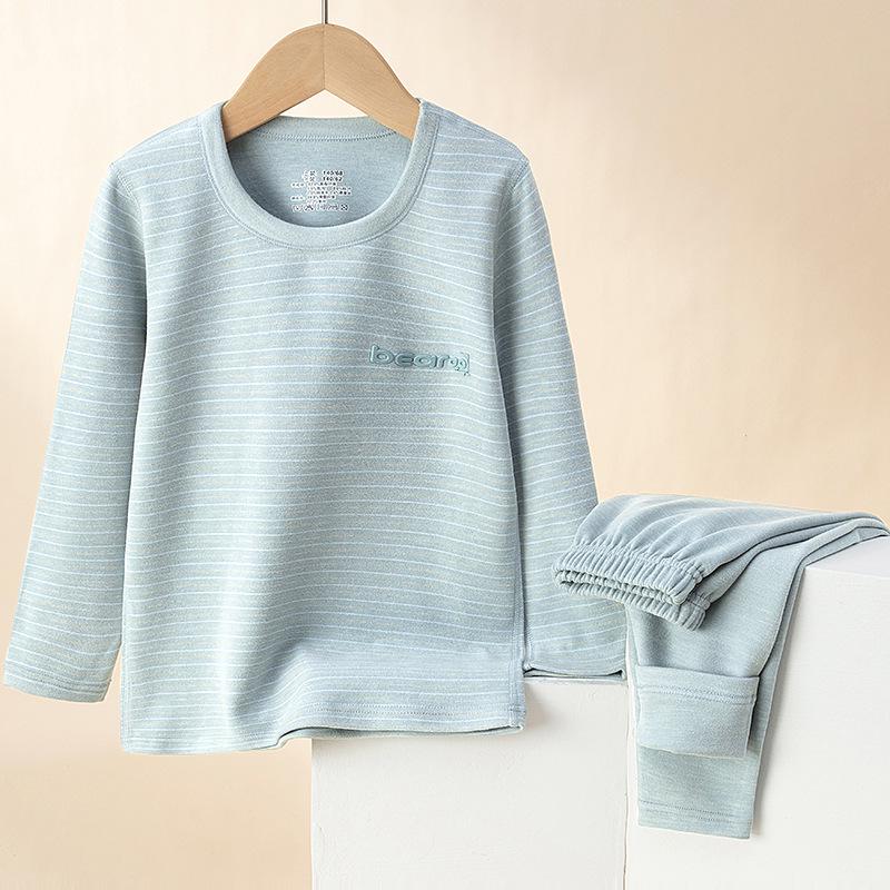 "Children’s Warm Plush Autumn Pajama and Thermal Underwear Set for Students and Teens"