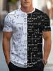 Summer New Fashion 3D Mathematical Formula Graphic T Shirts Trend Men Casual Street Retro Style Printed O-Neck Short Sleeve Tees