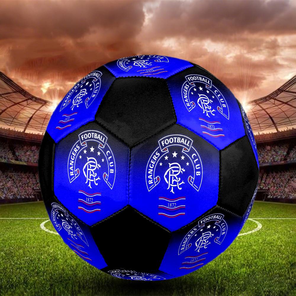 Rangers F.C Indoor Soccer Ball Colorful Machine Stitched PVC Size 5 Team Training Competition Ready Durable High-Bounce Cool Sports Gift
