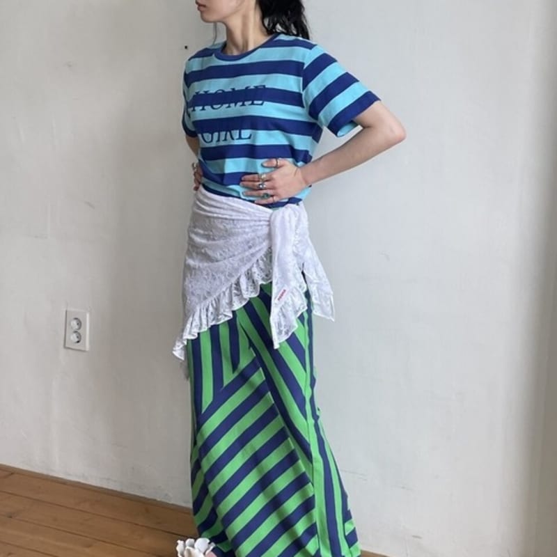 POSHA frill jersey scarf WH